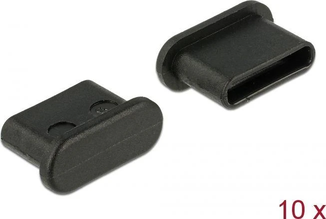 Delock dangtelis nuo dulkių, skirtas USB Type-C™ lizdui be rankenos, 10 vienetų juodos spalvos