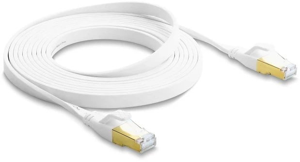 Delock Płaski kabelis krosowy RJ45 Cat.8.1 U/FTP 3 m Baltas (81027)