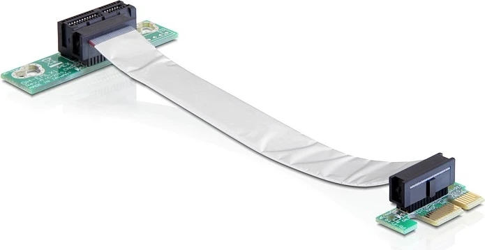 Delock stovo kortelė PCI Express x1 su lanksčiu kabeliu, nukreiptu į kairę