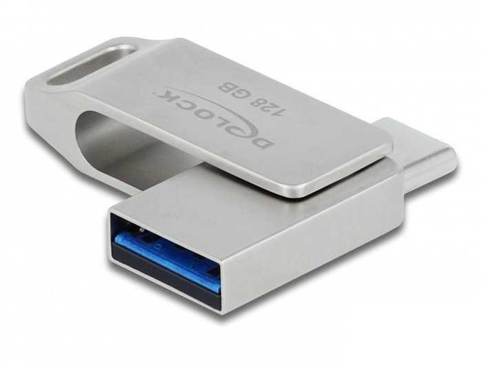 DLC STICK DELOCK USB 3.2 Gen 1 USB-C + Typ-A Speicherstick 128GB - Metallgehuse
