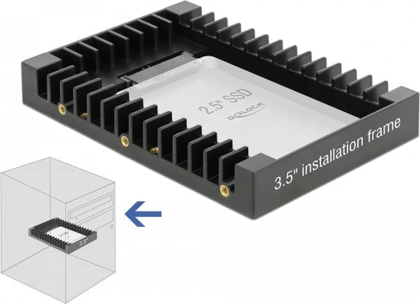 Delock 3,5" tvirtinimo rėmas 2,5" SATA diskui juodas
