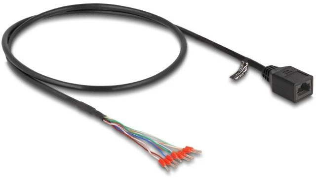 „DeLOCK“ kabelis RJ45 lizdas į laidų antgalius, Cat.5e, 50 cm, juodas, 0,5 m, Cat5e, RJ-45, juodas