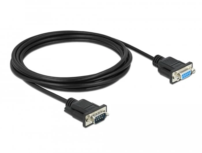 Delock RS-232 nuoseklusis kabelis D-Sub9 kištukas į lizdą Nullmodem su siauru kištuko korpusu 3 m (86617)