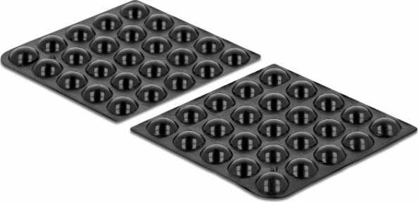 Delock Rubber feet round self-adhesive 10 x 3 mm 50 pieces juodas