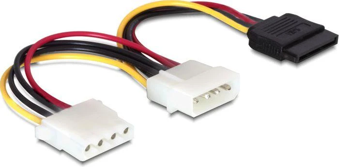Delock SATA 15- pin - Molex x2, 0,16m, Multicolor (60103)