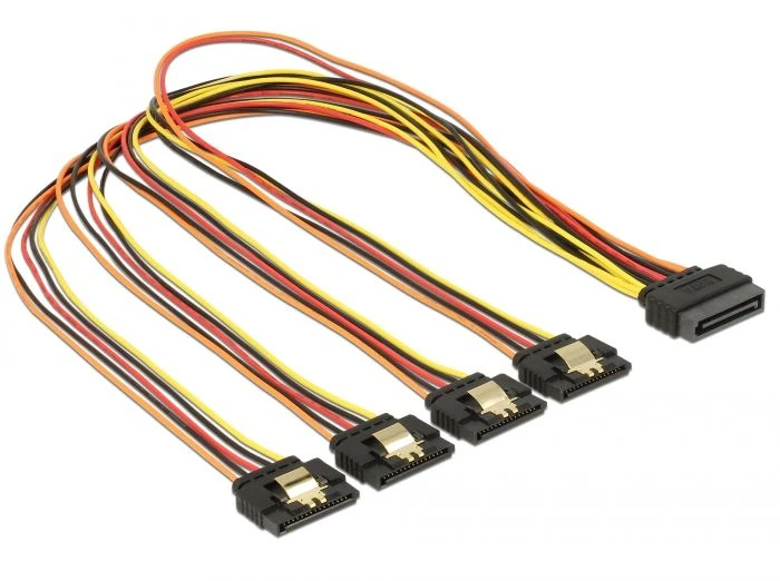 Delock SATA 15 kontaktų – SATA 15 kontaktų x4 0,5 m daugiaspalvis (60158)