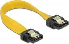 KABELIS SATA DATA III (6GB/S) F/F 10CM Z ZATRZASKAMI METALOWYMI Geltonas DELOCK