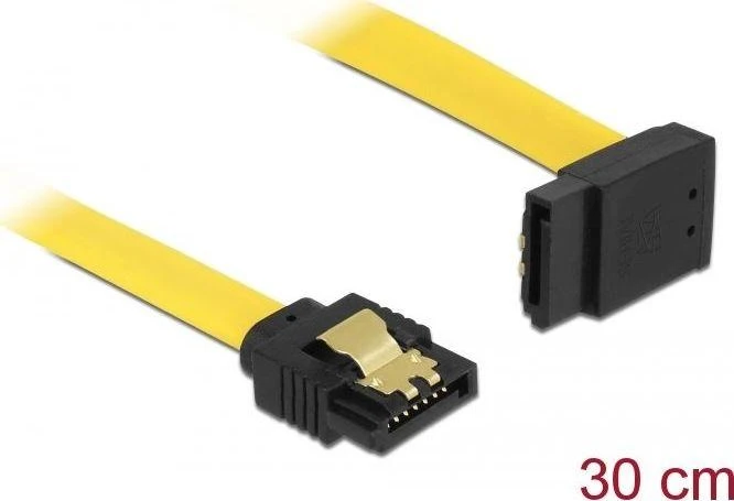 DELOCK Cable SATA 6Gb/s 30cm aukštyn/tiesus metalinis