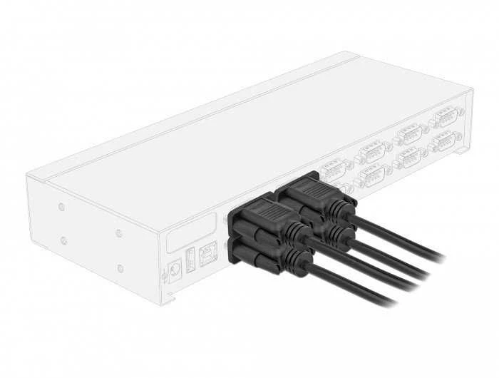 Delock serijinis kabelis RS-232 Sub-D9 iš lizdo į lizdą nulinis modemas 0,5 m