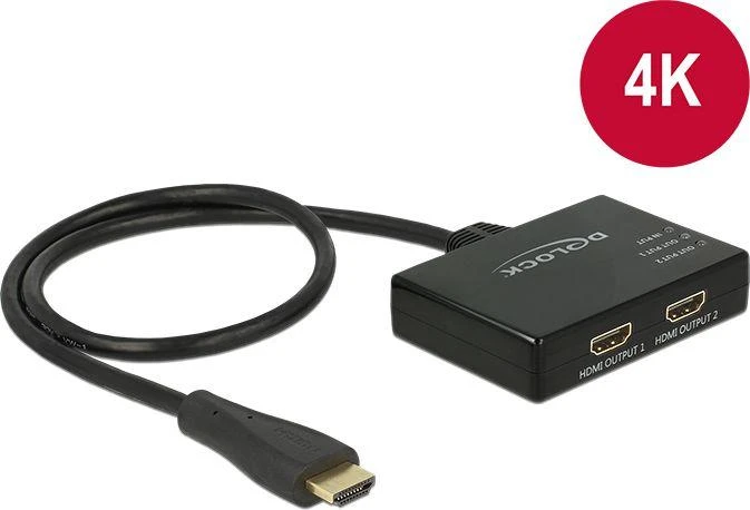 Delock HDMI skirstytuvas 1 x HDMI įvestis > 2 x HDMI išvestis 4K