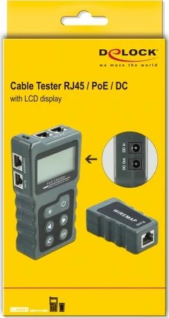 DLC DeLOCK 63110 tinklo laidų tikrintuvas Susuktų kabelių testeris Pilka