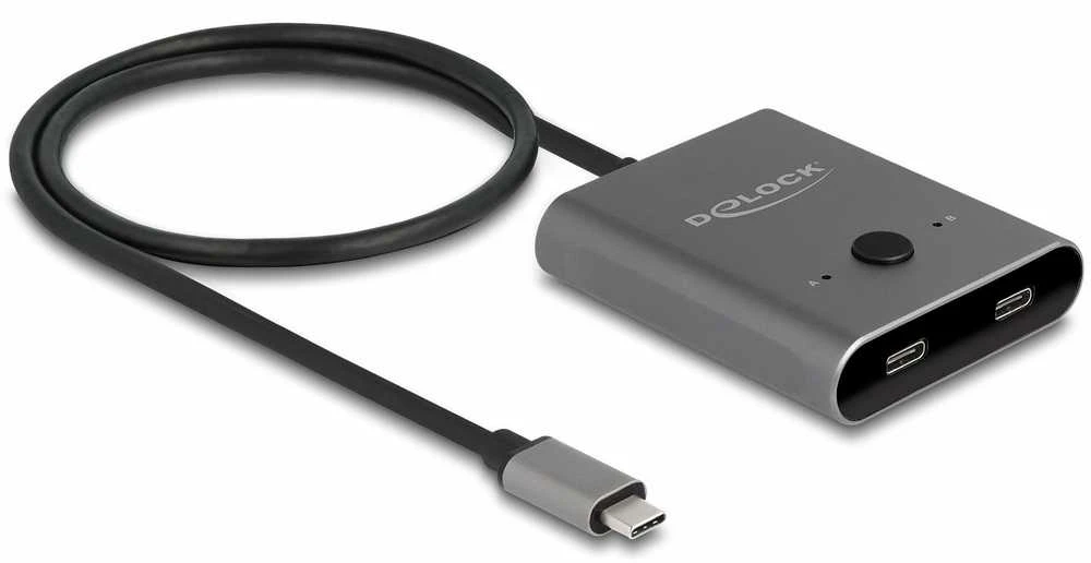 DLC DeLOCK 11500 sąsajos šakotuvas USB 3.2 Gen 2 (3.1 Gen 2) Type-C 10000 Mbit/ai Pilka