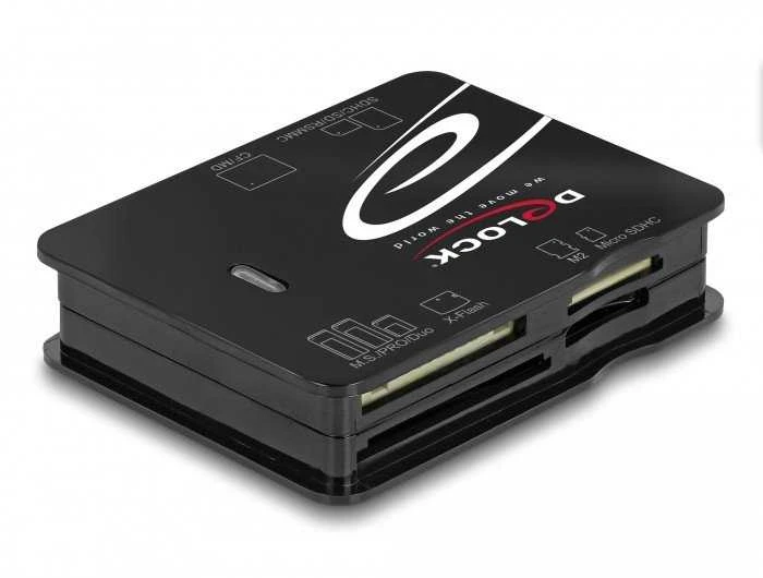 Delock USB 2.0 kortelių skaitytuvas juodas
