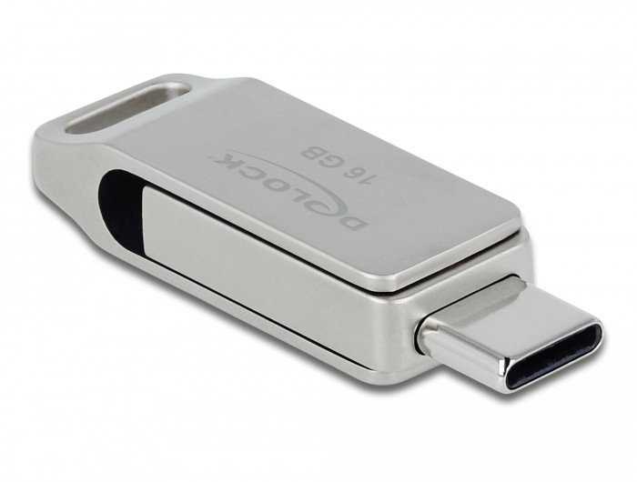 STICK DELOCK USB 3.2 Gen 1 USB-C + Typ-A Speicherstick 16GB - Metallgehuse