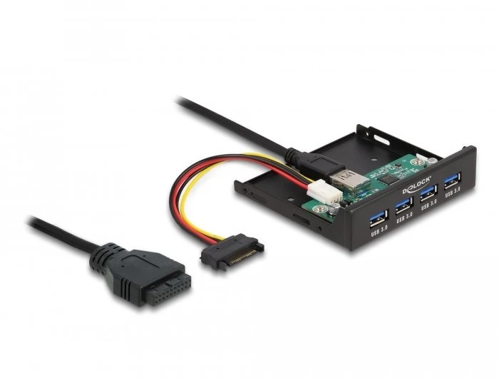 Delock Wewnętrzny 8.89cm 3.5 cala USB 3.2 Gen 1 Hub 4 Port (64166)