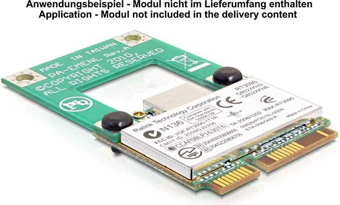 Delock Mini PCI Express / mSATA plėtinys Pusinis dydis > Visas dydis
