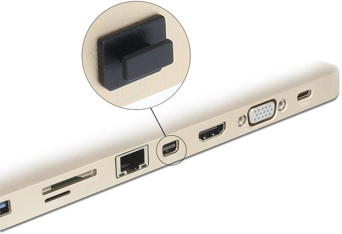 ZAŚLEPKA NA DISPLAYPORT MINI Juoda DUST COVER DELOCK (10-PACK) Z UCHWYTEM