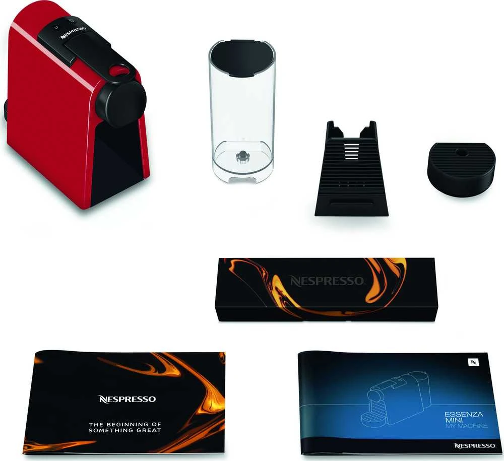 Kavos aparatas Delonghi EN 85.R Essenza Mini Slėgis 19 bar, kapsulinis kavos virimo aparatas, 1150 W, Raudona
