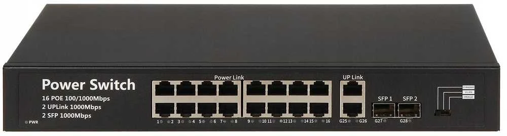 Šakotuvas Jungiklis POE GTX-C1-18-16G2SFP/X 16 PRIEVADŲ SFP
