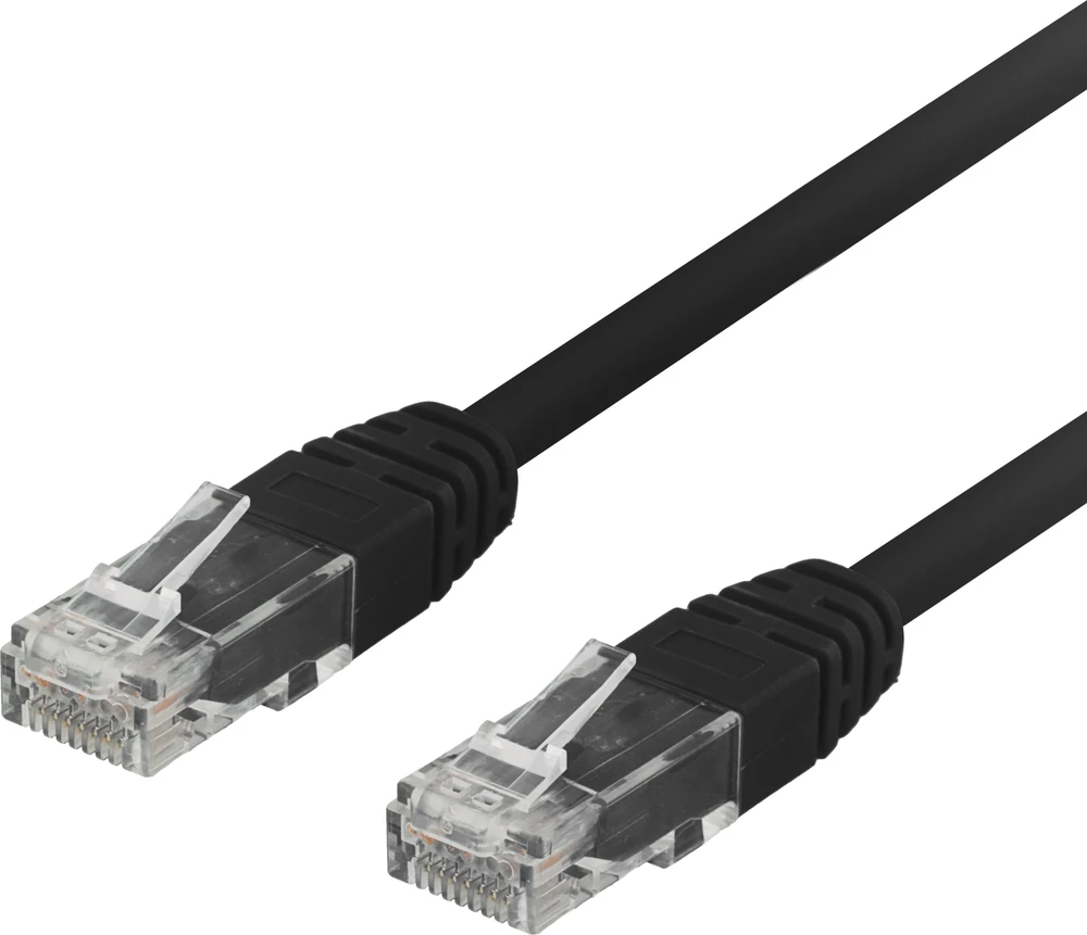 DELTACO U/UTP Cat6 patch kabelis, 0.3m, 250MHz, LSZH, juodas / TP-603S