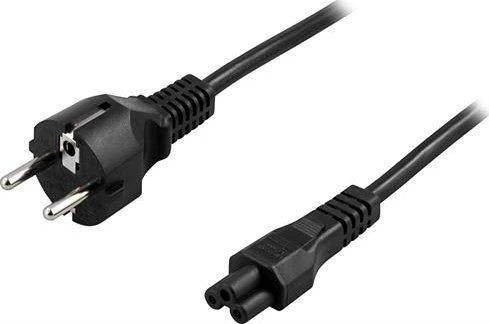 DELTACO įžemintas kabelis CEE 7/7, IEC 60320 C5, 250V / 2,5A, 3m, juodas DEL-109F