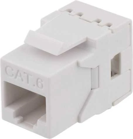 Cat6 "Keystone" jungtis, LSA / 110 jungtis, plastikinis, 180 DELTACO baltas / MD-118