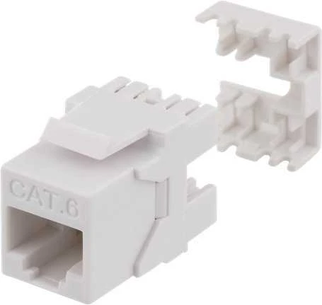 Cat6 "Keystone" jungtis, LSA / 110 jungtis, plastikinis, 180 DELTACO baltas / MD-118