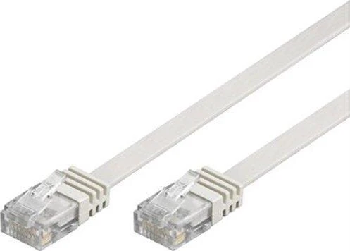 DELTACO U / UTP Cat6 patch kabelis, 0.5m, 250MHz, baltas / TP-60V-FL