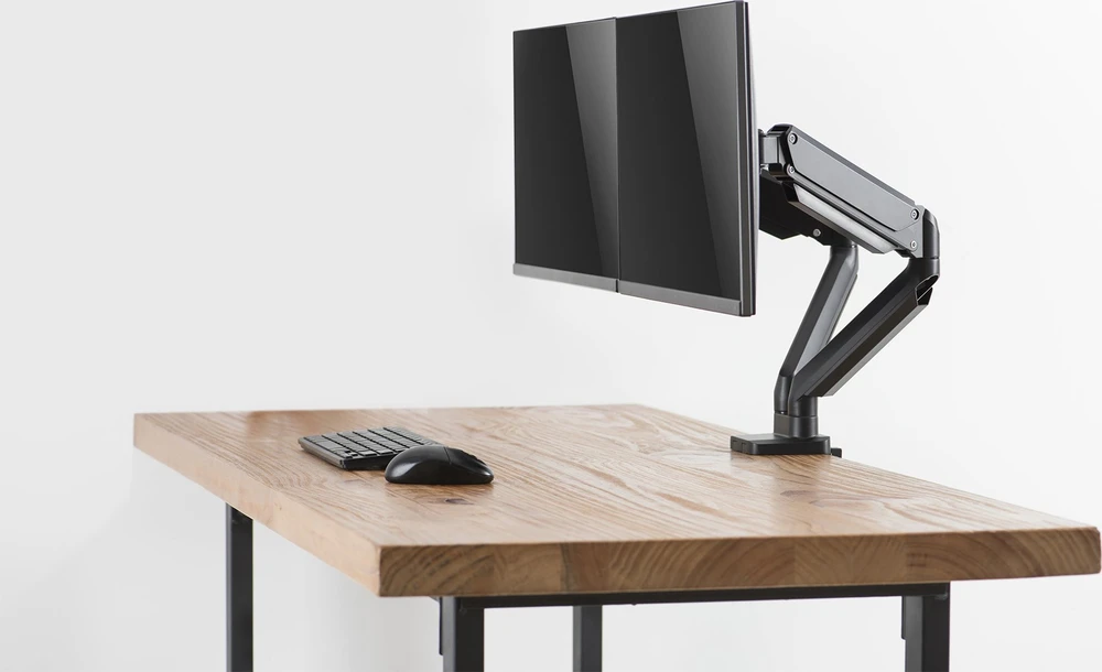 Stalinis laikiklis DELTACO OFFICE su dujine spyruokle 17"-32", 1,5-8kg, 75x75-100x100DE / ARM-0351