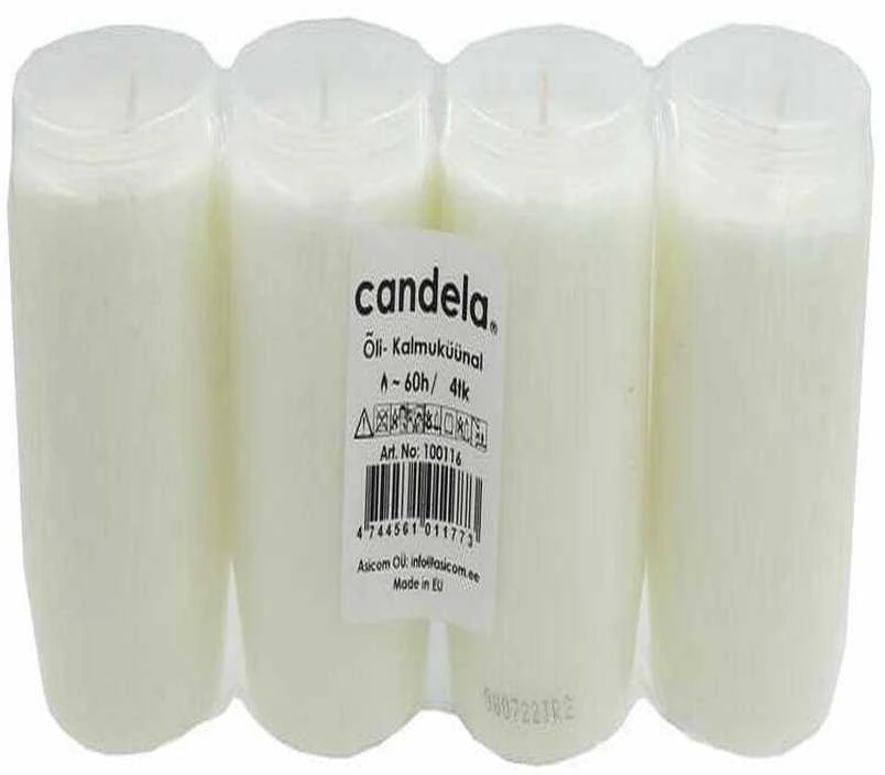 Candela Memorial Candles 4pcs Baltas