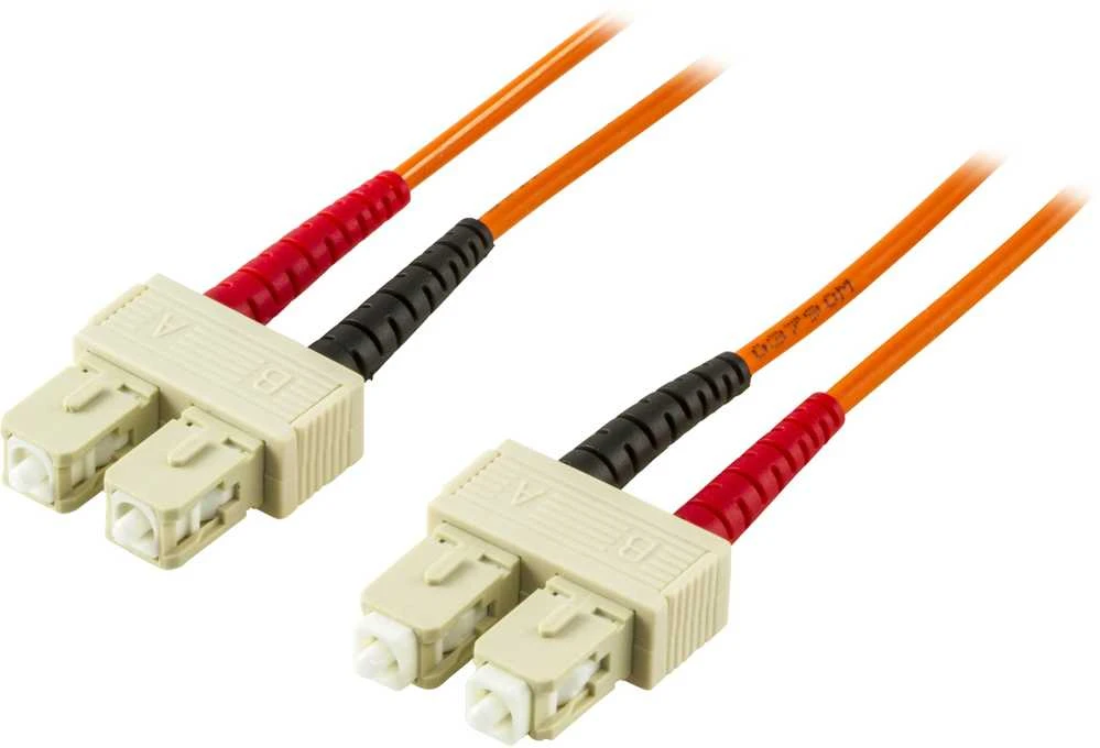 OM1 Optinis kabelis DELTACO, SC - SC, duplex, UPC, 62,5/125, 1m, oranžinis / FB-51