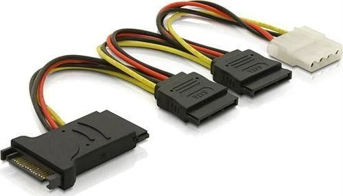 Adapteris DELTACO 4 kontaktų, 2x15 kontaktų ATA, 15cm / SATA-16