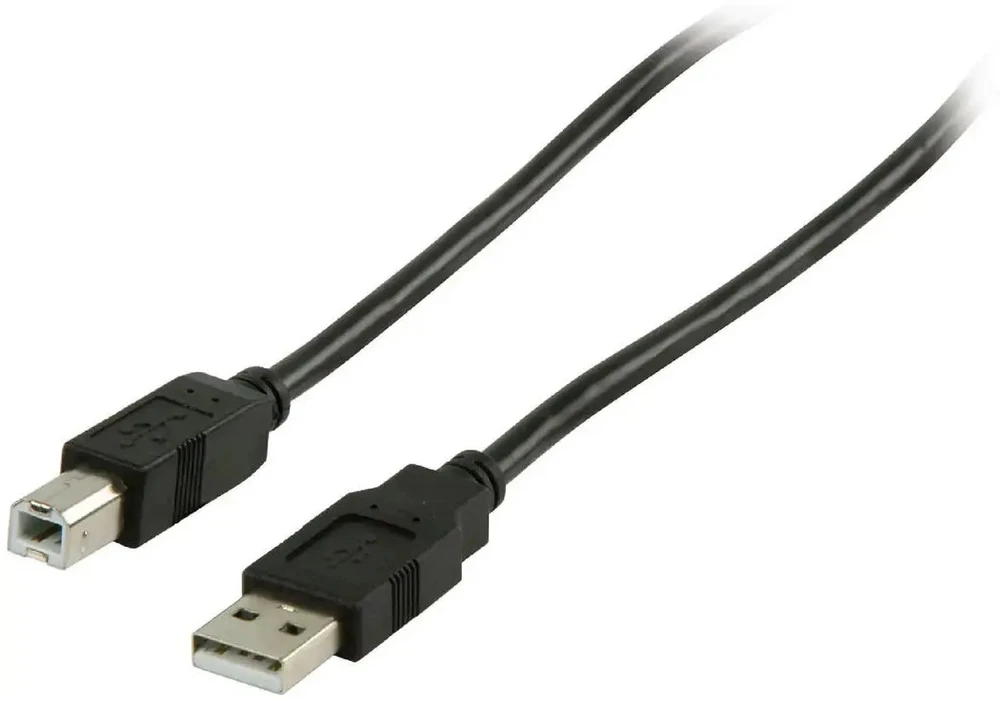 Kabelis DELTACO USB 2.0 Type A male - Type B male 3m, juodas / USB-230S