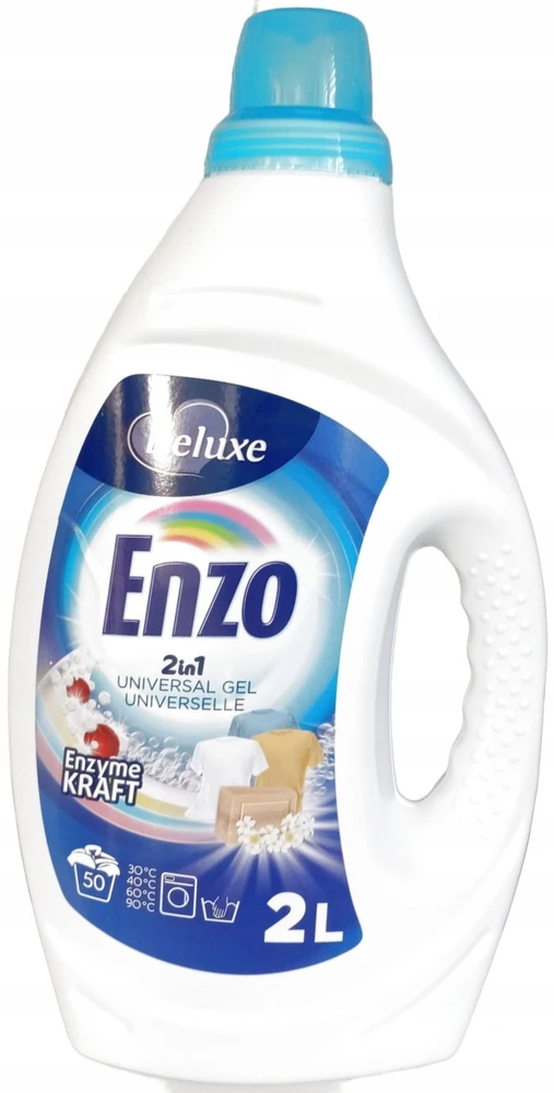 Skalbimo gelis DELUXE Enzo Universal 2 in 1, 50 skalb., 2 L