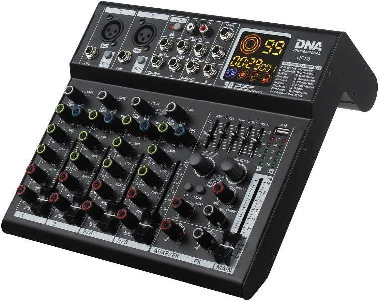 Dna Professional DNA QFX6 analoginis garso maišytuvas, 6 kanalų, „Bluetooth“