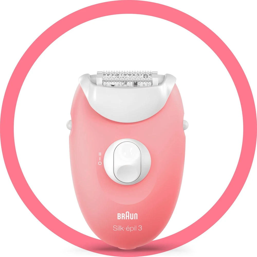 BRAUN Silk-épil 3 SES 3-176 Epilator, Baltas and Rožinė