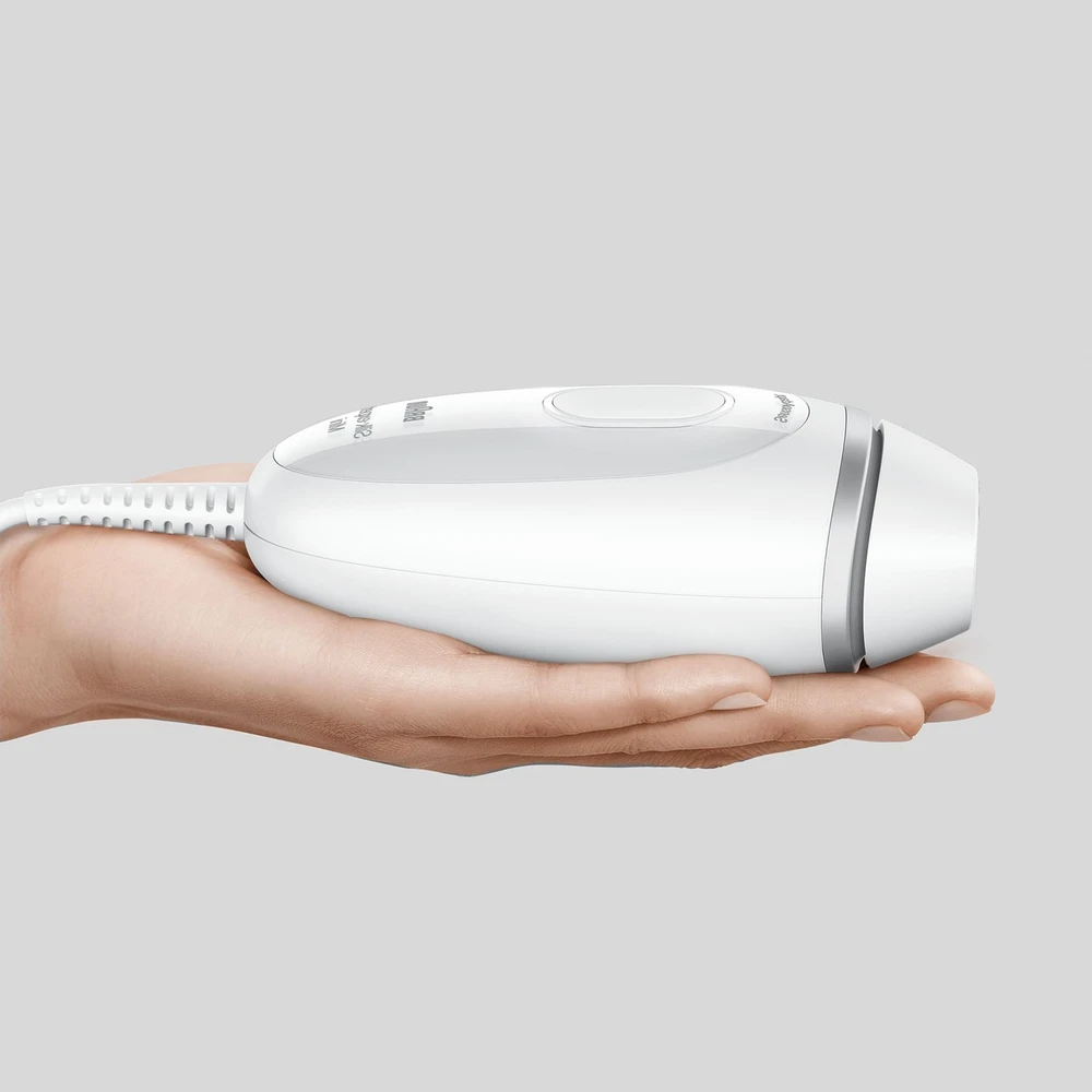Depiliatorius Braun Braun Silk-expert Mini PL1124, plaukų šalinimo priemonė (balta/sidabrinė, su maišeliu + Venus Smooth)