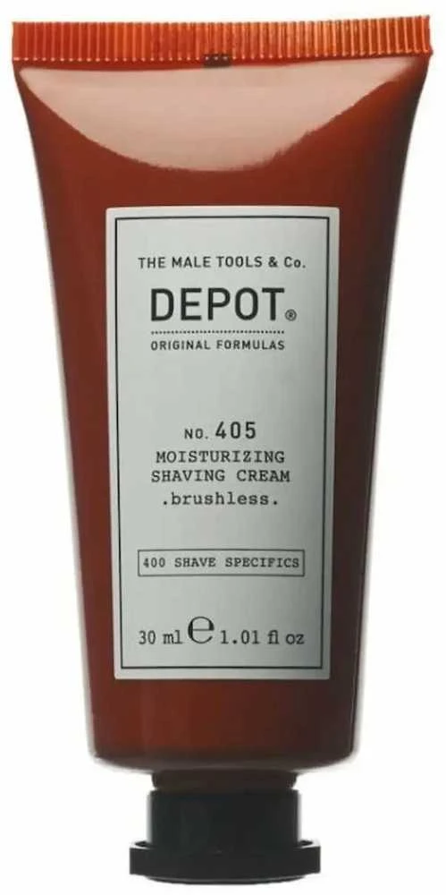 „Depot 400 Shave Specifications No. 405“ drėkinamasis skutimosi kremas su alantoinu, 30 ml
