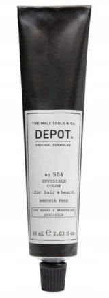 Depot 500 Beard & Mustache Specificsins No. 506 Invisible Color pusiau ilgalaikiai plaukų dažai „Titanium“, 60 ml