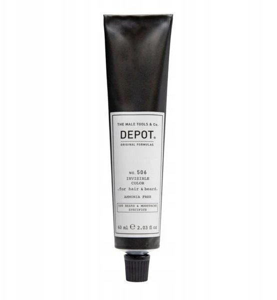 Depot 500 Beard & Mustache Specifics No. 506 Invisible Color pusiau ilgalaikiai plaukų dažai, natūralus titanas, 60 ml