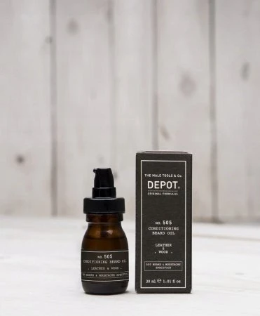 Depot No. 505 Conditioning Beard Oil Leather & Wood - kondicionuojamasis barzdos aliejus, 30 ml
