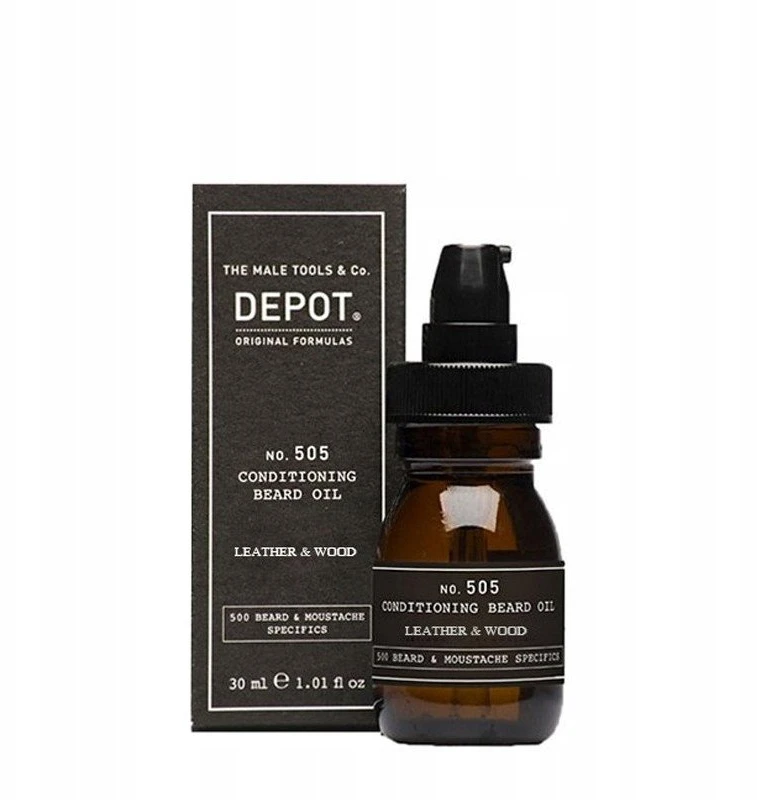 Depot No. 505 Conditioning Beard Oil Leather & Wood - kondicionuojamasis barzdos aliejus, 30 ml