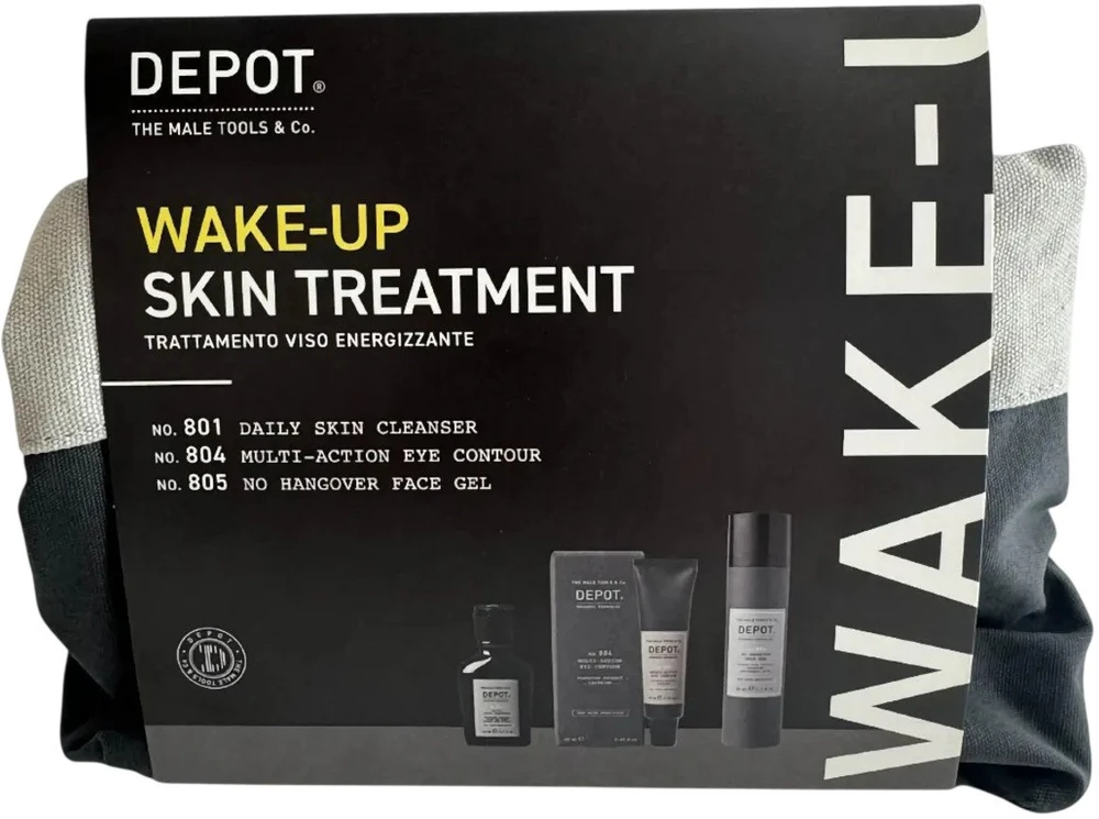 Depot rinkinys Depot: 800 Skin Specifics Nr. 805, hialurono rūgštis, gaivusis gelis veidui, 50 ml + 800 Skin Specifics Nr. 801, aktyvintoji anglis, detoksikuojantis valomasis gelis veidui, 50 ml + 800 Skin Specifics Nr. 804, vitaminas E, anti-senėjimo kremas dienai ir nakčiai,