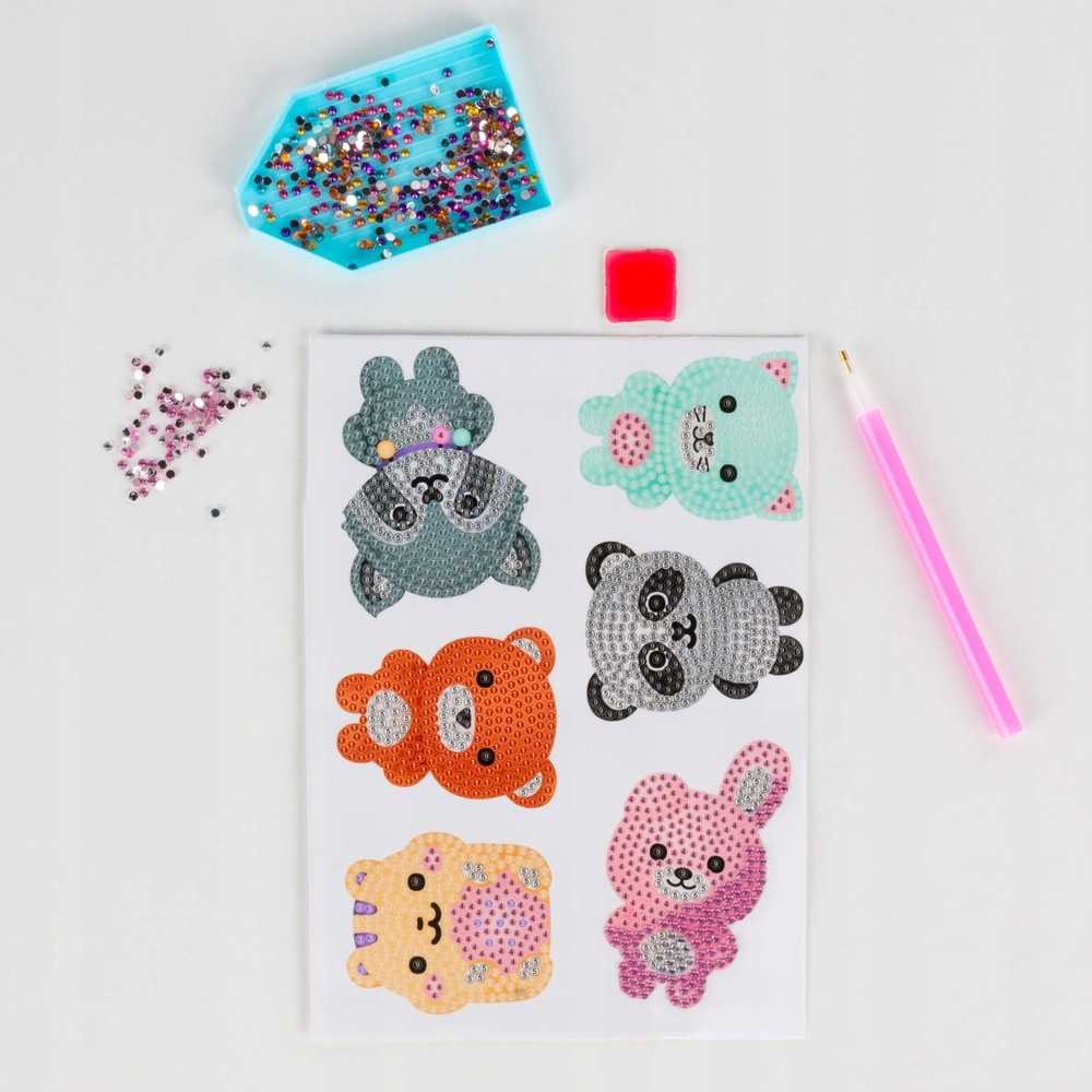 Derform Mozaika Laimingi gyvūnai DIAMOND STICKERS Kidea (NDWZKA)