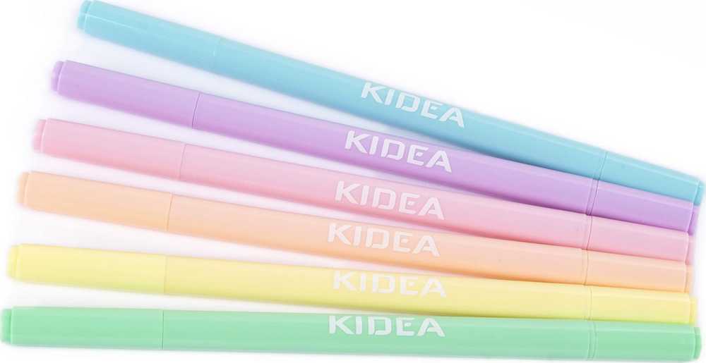 Derform Dvipusiai pasteliniai žymekliai, 6 spalvų KIDEA
