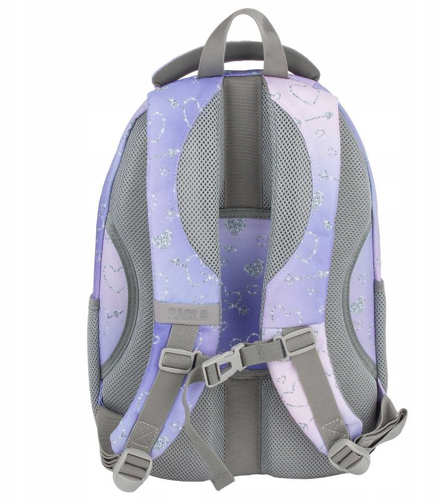 Derform Back Up Kuprinė "backup" 26l, daug skyrių, pastelės ir sidabrinės širdys