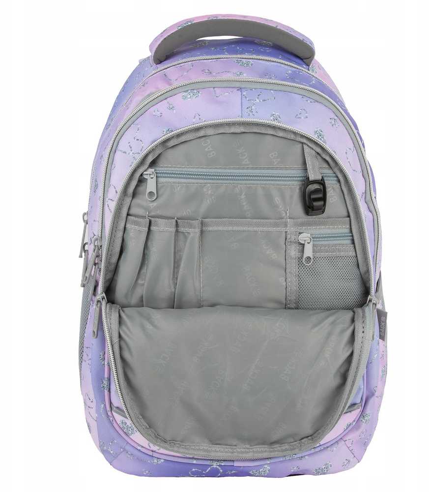 Derform Back Up Kuprinė "backup" 26l, daug skyrių, pastelės ir sidabrinės širdys