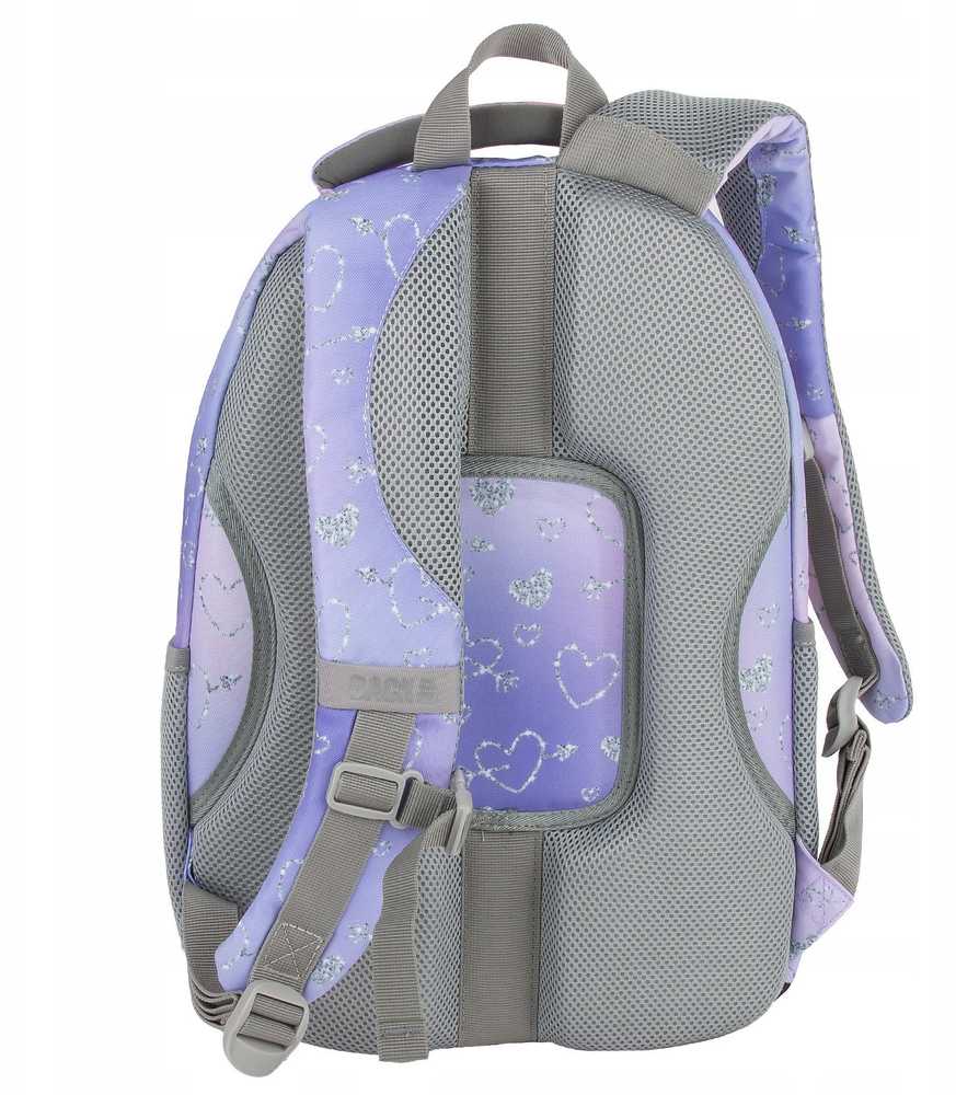 Derform Back Up Kuprinė "backup" 26l, daug skyrių, pastelės ir sidabrinės širdys