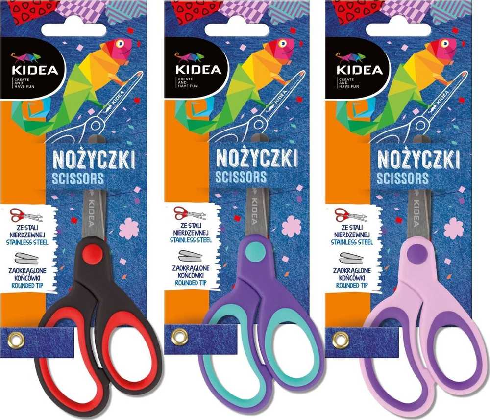 Derform Ergonomiškos vaikiškos Kidea žirklės su užapvalintais galiukais