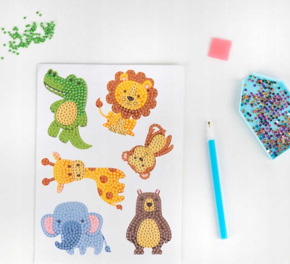 Derform Mosaic Zoo DIAMOND STICKERS Kidea (NDZOKA)